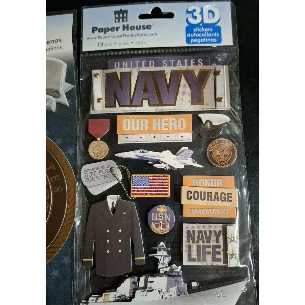Paper House 3D Stickers Navy Military Sailor 2 Packs Scrapbook